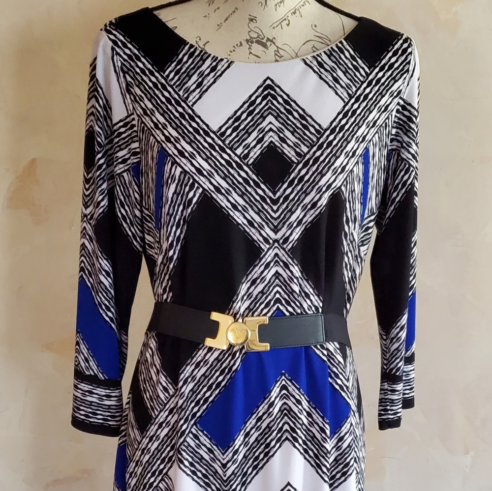 Vince Camuto Women's Dress Black Blue Size 14